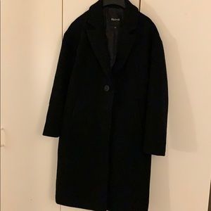 Madewell black wool blend top coat